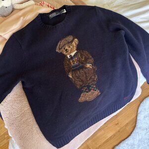 Polo Ralph Lauren Polo Bear Navy Blue Wool Sweater (Men's M)